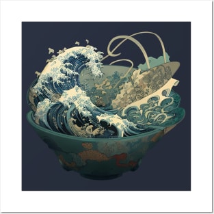 Great Wave Off Kanagawa Noodles Posters and Art